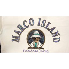 Vintage Panama Jack Mens T Shirt Marco Island Monocle 90s Single Stitch Large