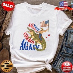 Cowboy Shirt, Make America Great Again, 4th Of July T-Shirt S-5XL multicolor