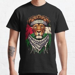 lion Flag Of Palestine Palestinian From Palestine Proud Pride Classic T-Shirt XL