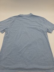 Eddie Bauer Henley Men Large Graphic Print Logo Blue.#44264