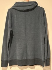L.L.Bean Women’s Large Cowl Neck Pullover Sweatshirt Blue Gray Kangaroo Pocket