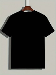Men’S Black T-Shirt With Red Spider Web Design – Casual Crew Neck, Short Sleeve