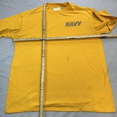 U.S. Navy Shirt Mens L Yellow Military PT Gym Casual USA