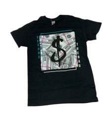 “Secure The Bag” Black Short Sleeve T-shirt Money $100 Bills Size S NEW Men’s
