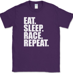 Eat Sleep Race Repeat T-Shirt Funny Racing Cars Trucks Bikes Gift Tee