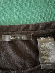 Claiborne Men’s Black Knit Polyester Rayon Short Sleeve T-Shirt Size L