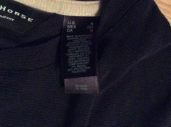 Preowned &excellent Crazy Horse (Liz Claiborne) ribbed Black Mens Small t-shirt