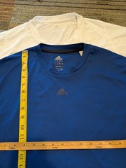 Lot of Two Addias Sports T Shirts Men’s L Blue and White Short Sleeve