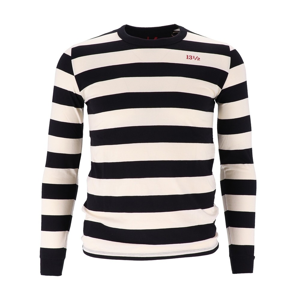 13 1/2 Behind Bars Long Sleeve White/Black Size M