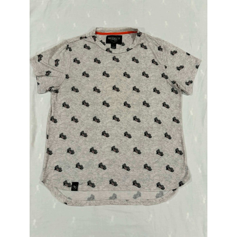 Brooklyn Standard Graphic Print T shirt Mens Size L Short Sleeve Crew Neck Gray