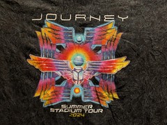 Journey 2024 Summer Stadium Tour T-Shirt Mens 2XL Black Acid Wash Concert Tee