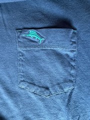 Tommy Bahama Men’s Solid Blue Crew Neck Pocket Logo Short Sleeve Tee M