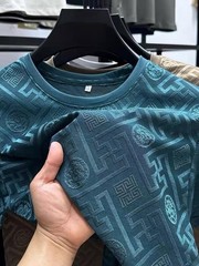 Men’s Breathable Ice Silk T-shirt Lightweight Summer Casual Designer Tee New