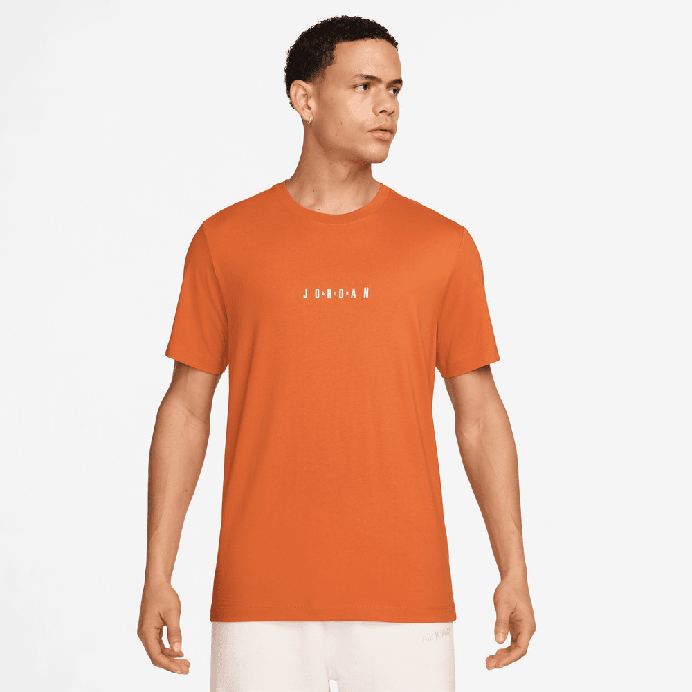 NWT Nike Jordan Embroidered Air Jumpman Tee Shirt Orange DM3182-805 S Size Small