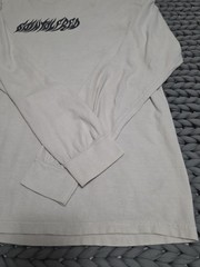 Saint Alfred Tattoo Spell Out Logo Long Sleeve Beige Pullover Shirt SZ XL