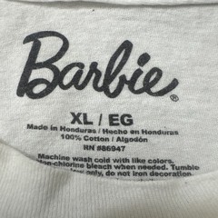 BARBIE Adult T Shirt Racing Phenomenal Short Sleeve White Size XL