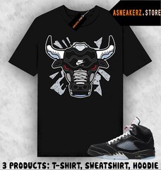 Shirt Matching AJ 5 OG Black Metallic Reimagined Sneaker Sneakerhead Bulls 23