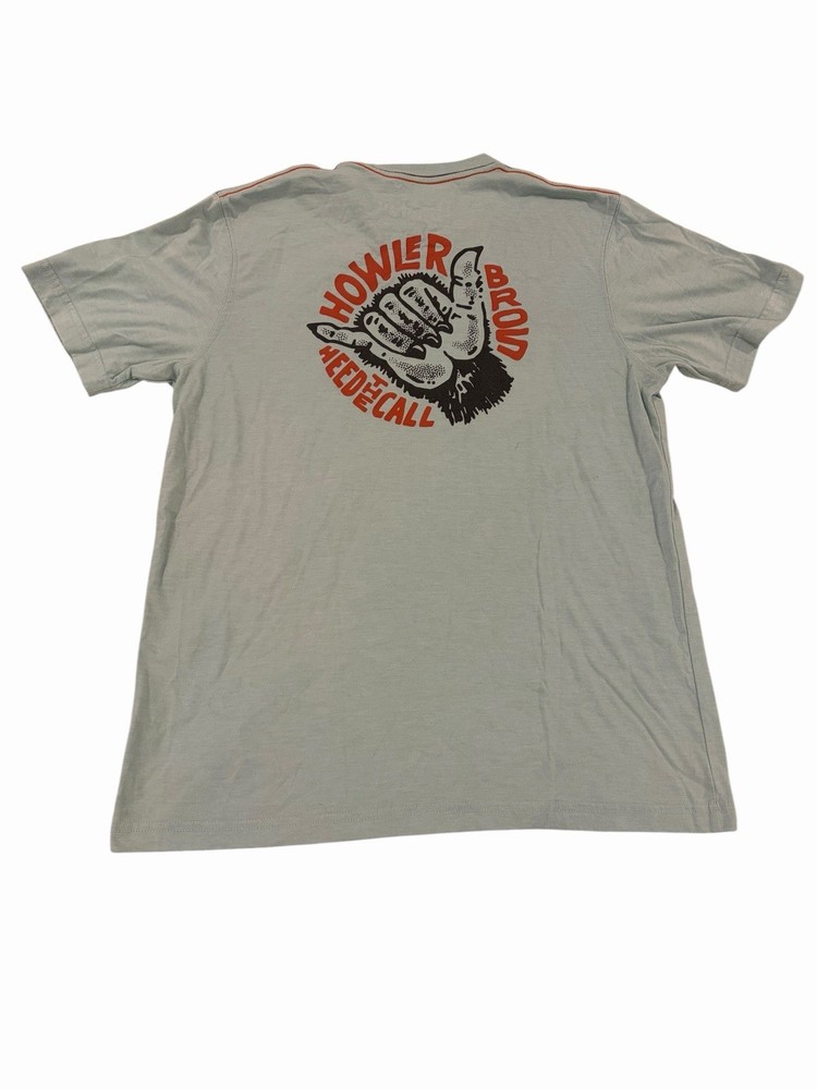 Howler Bros Heed the Call Pocket T Shirt Blue Graphic Short Sleeve Mens M