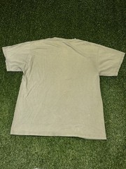 Vintage 90s Thrashed And Faded Army Green Nike Embroidered Swoosh T Shirt Size-L
