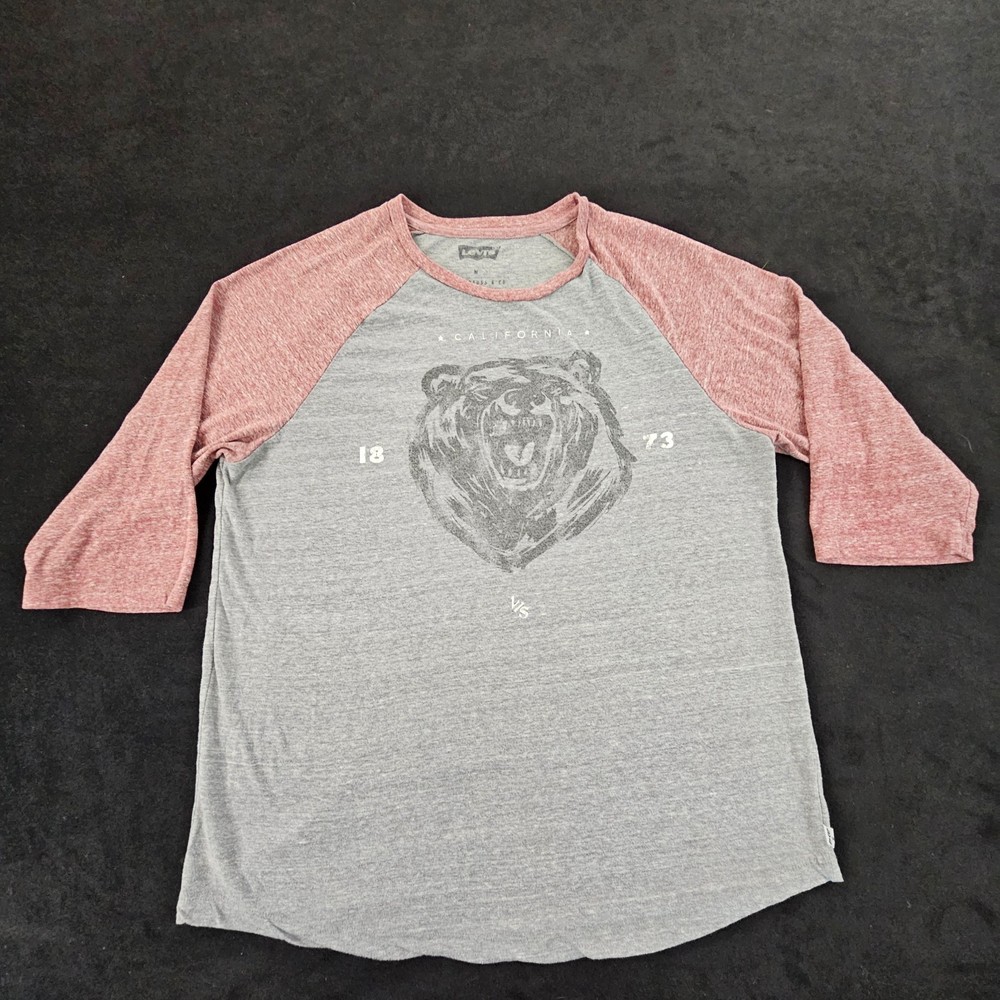 Levi’s & Strauss California Bear Gray Short Sleeve Tri-Blend T-Shirt Men’s M