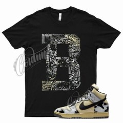 Black BLESSED Shirt for N Dunk High 1985 Black Acid Wash Yellowed Aged White