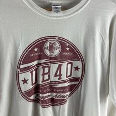 UB40 Live And Direct T Shirt XL Size Extra Large White Red Band Tee Logo