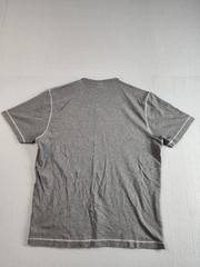 Fiji Men Shirt M Gray V Neck Short Sleeve Flat Front Comfort Pullover Tee Casual