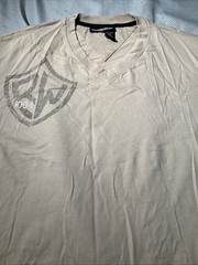 Vtg Rocawear Shirt Mens XXL 2XL Beige Graphic Print Tee Rap Crest Logo 90s Y2k