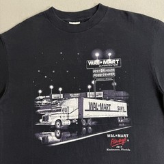 Vintage Walmart Store Trucker Art T-shirt Size M Semi Truck Florida USA 90s Y2K