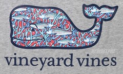 NWT Vineyard Vines Men SS Pocket Crew Tee T-Shirt “BONEFISH IN CORAL WHALE” Gray