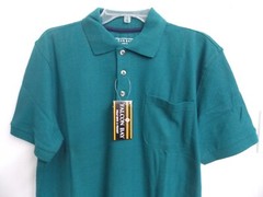 Falcon Bay Men’s Pocket Pique Polo, Pine, Size M-8X Big and Tall Men’s Shirts
