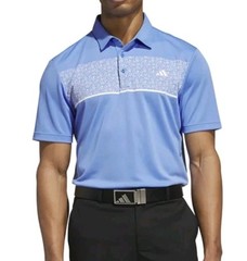 adidas Men’s Stretch Short Sleeve Chest Print Golf Polo Shirt Large