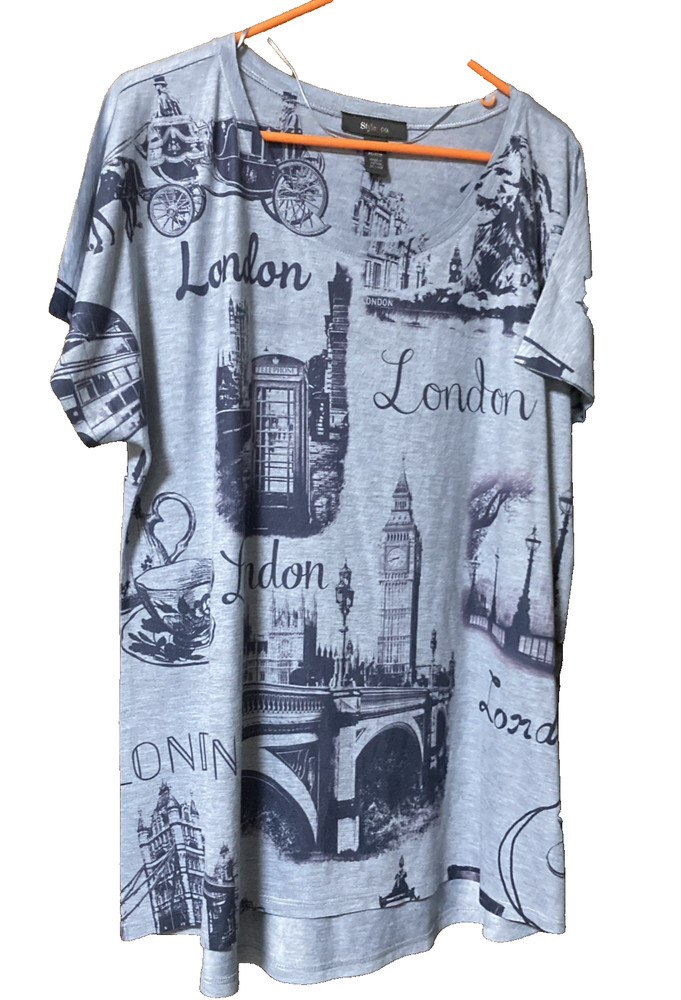 London England United Kingdom Souvenir Gift Unisex T-Shirt Sz XL gray black NEW