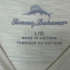 Tommy Bahama Mens L/G Beige Tencel Polyester Short Sleeve T Shirt Beach Casual