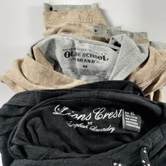 Lot of 8 Crew Neck Hoodie Pull Over Long Sleeve T-shirts Mens Size XS/S/M/L/XL