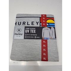 Hurley Mens Long Sleeve UV Tee Shirt Gray Poly Blend Athletic Workout Size XL