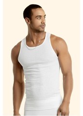 6 Packs Men’s 100% Cotton Tank Top A-Shirt Wife Beater Undershirt Ribbed WHITE