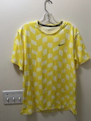 Nike Dri-FIT Miler Dye Running Shirt Sz M Yellow White DX0870 731 Size US M N67