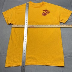Vintage Mens US Marine Corps Graphic Logo T Shirt Sz S Yellow
