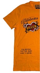 NWT Valabasas Vintage Tattoo Embelleshed Love Heart Inspire Tee Shirt Men’s S
