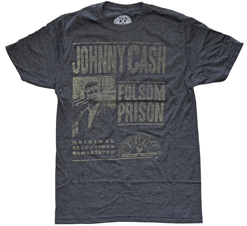 Johnny Cash Folsom Prison Vintage Distressed Design Men’s T-Shirt New