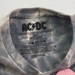 ACDC AC/DC Highway To Hell T Shirt Adult S Tie Dye Metal Rock Black Bleach Wash