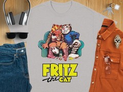 Fritz The Cat Tee T-Shirt, Adult Humor T-Shirt, Cartoon Movie T-Shirt USA Size