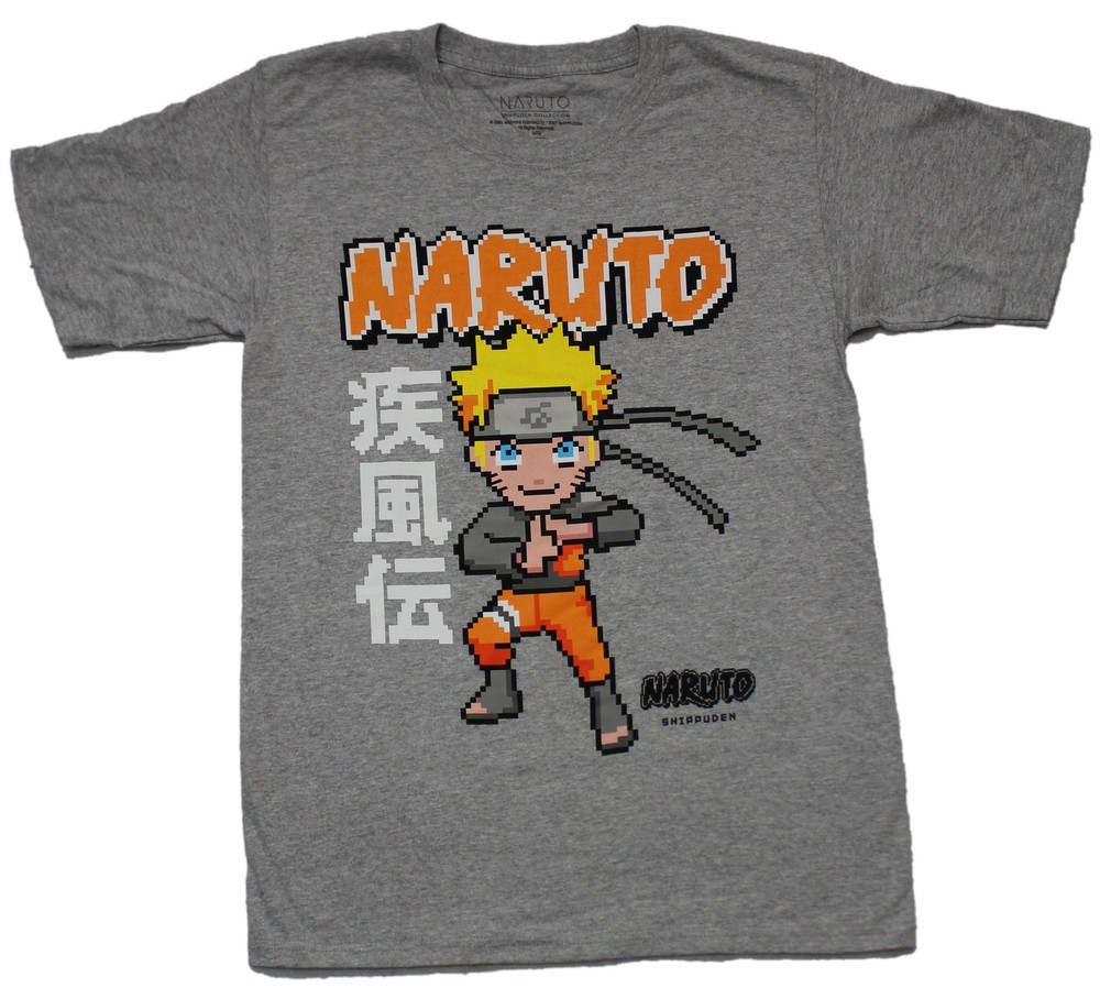 Naruto Shippuden New Adult T-Shirt – Full Color Pixel Image