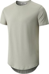 Mens 100% Cotton Pre-Shrunk Longline Crewneck T-Shirt Hip Hop Urban Style S-4XL