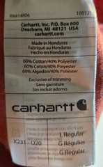 Mens Carhartt K231 Long Sleeve Logo T Shirt Red Heather Original Fit Large