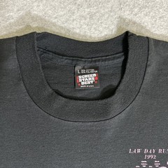Vtg. 1992 Law Day Run Sacramento Single Stitch Black Tee Large Screen Stars Best