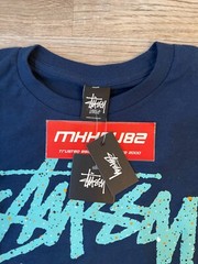 New Vintage Stussy x Nike World Tour Tee T-Shirt Navy Blue Size Large