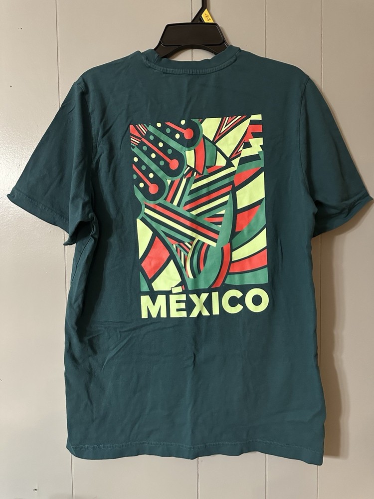 Adidas Mexico Graphic T Shirt Mens Large Green Soccer Futbol Short Sleeve Tee