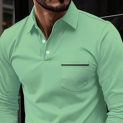 Mens Casual Shirts Grandad Long Sleeve Smart Work Business Golf Solid Tops